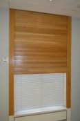 1 x Roller Shutter Window Shade With Electric Motor - Ref 58 - Solid Wooden Slat Design - CL230 -