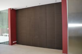 7 x Wall Mounted Wall Panels Upholstered in an Exquisite Brown Fabric - Ref 76 - Covers Approx