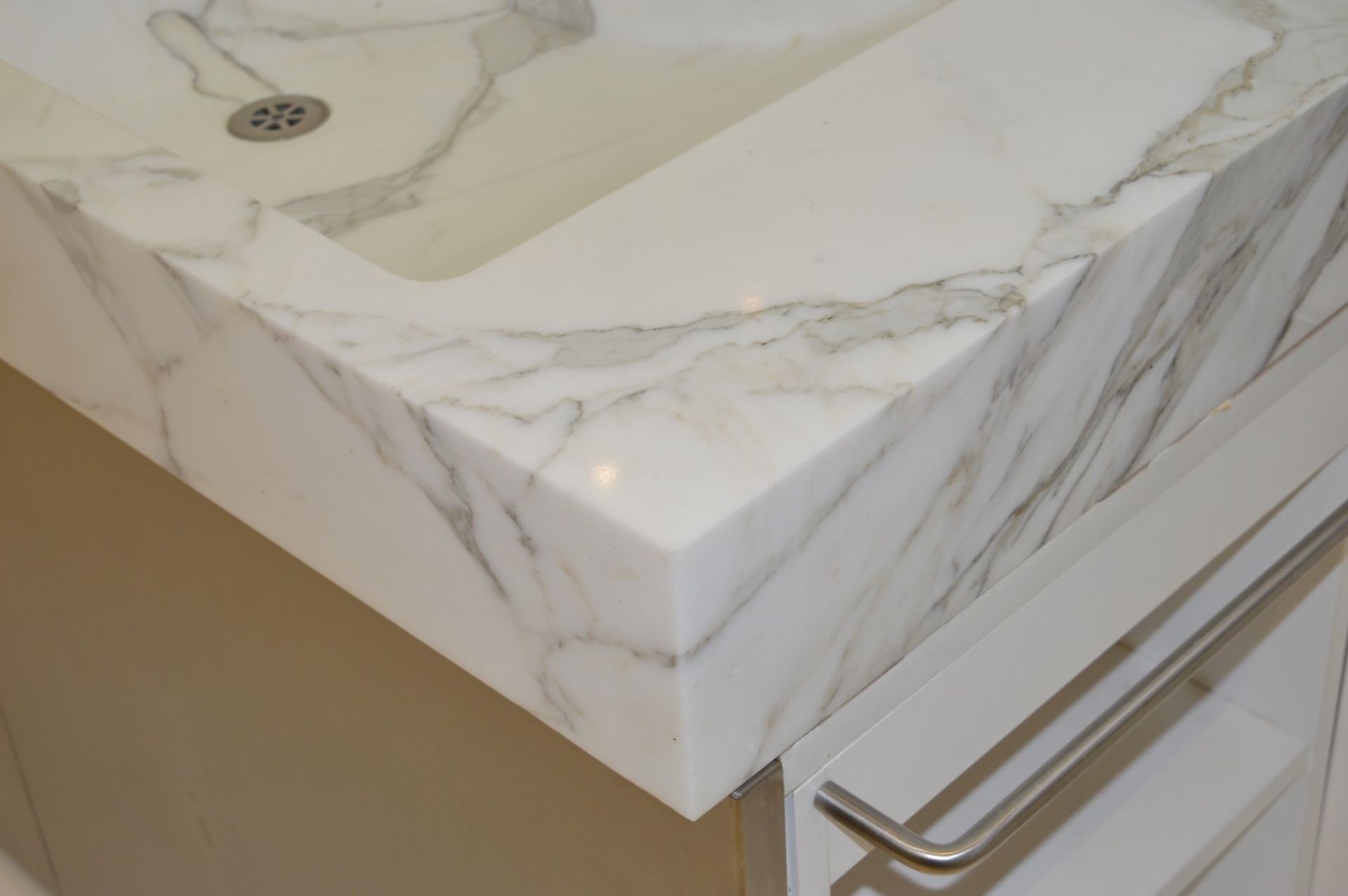 1 x Bespoke His & Hers Marble Bathroom Vanity Unit - Exquisite 7ft Twin Marble Sink Basin With Two - Image 6 of 25