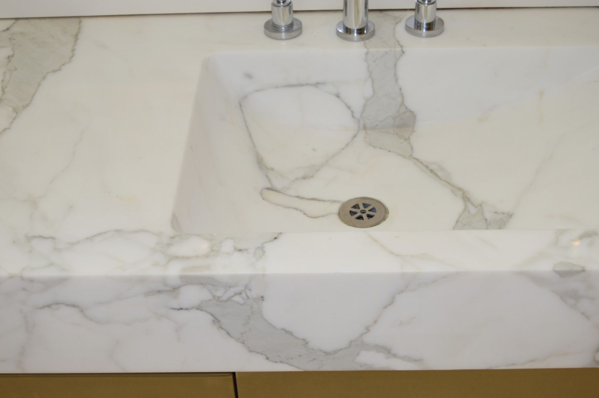 1 x Bespoke His & Hers Marble Bathroom Vanity Unit - Exquisite 7ft Twin Marble Sink Basin With Two - Image 18 of 25