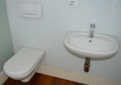 1 x Bathroom Suite Including Wall Mounted Sink Basin with Dorn Bracht Mixer Tap, Duravit Wall Hung