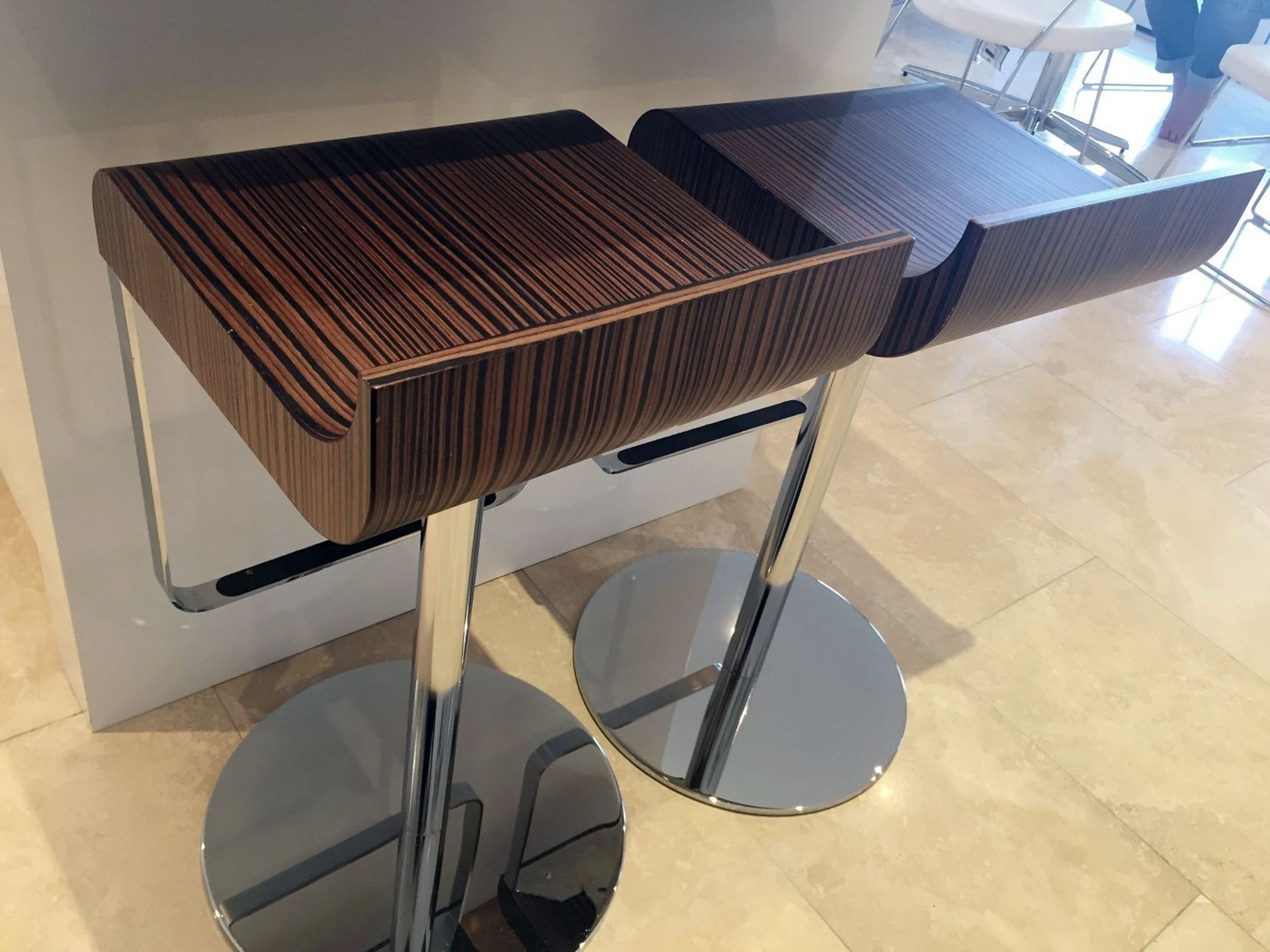 1 x Pair Of Matching Designer Calligaris "Mood" Gas Lift Stools - Both Supplied In Good Condition - Image 2 of 6