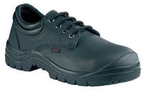 1 x Pair Of Mudgee S3 Rated Laced Safety Shoes With Steel Midsole - Black Leather Upper - Size 9 -