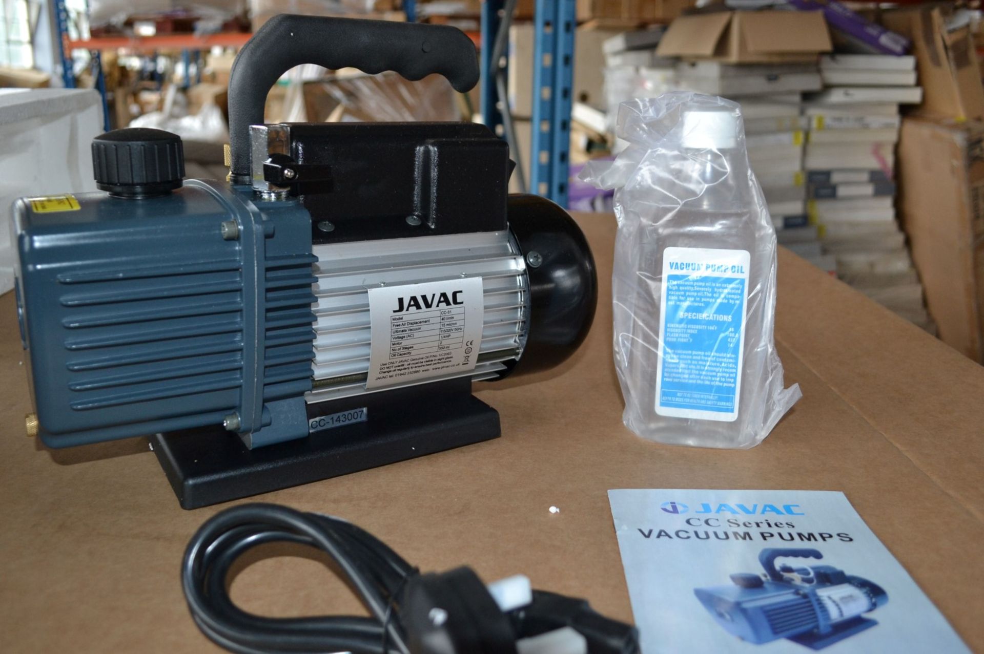 1 x Javac Vacuum Pump - 40Lt/min - Science/Educational - CL185 - Ref: DSY0282 - Location: Stoke-on-T - Image 8 of 9