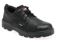 1 x Pair Of Toesavers STEEL TOE Black Leather Safety Shoe - Size 7 - CL185 - Ref: BR/1410/7/P63 -