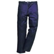 32 x Portwest Preston Twin Pleated Trousers - Navy - Size 36 Tall - CL185 - Ref: PW/2885/NVY/36T/P34