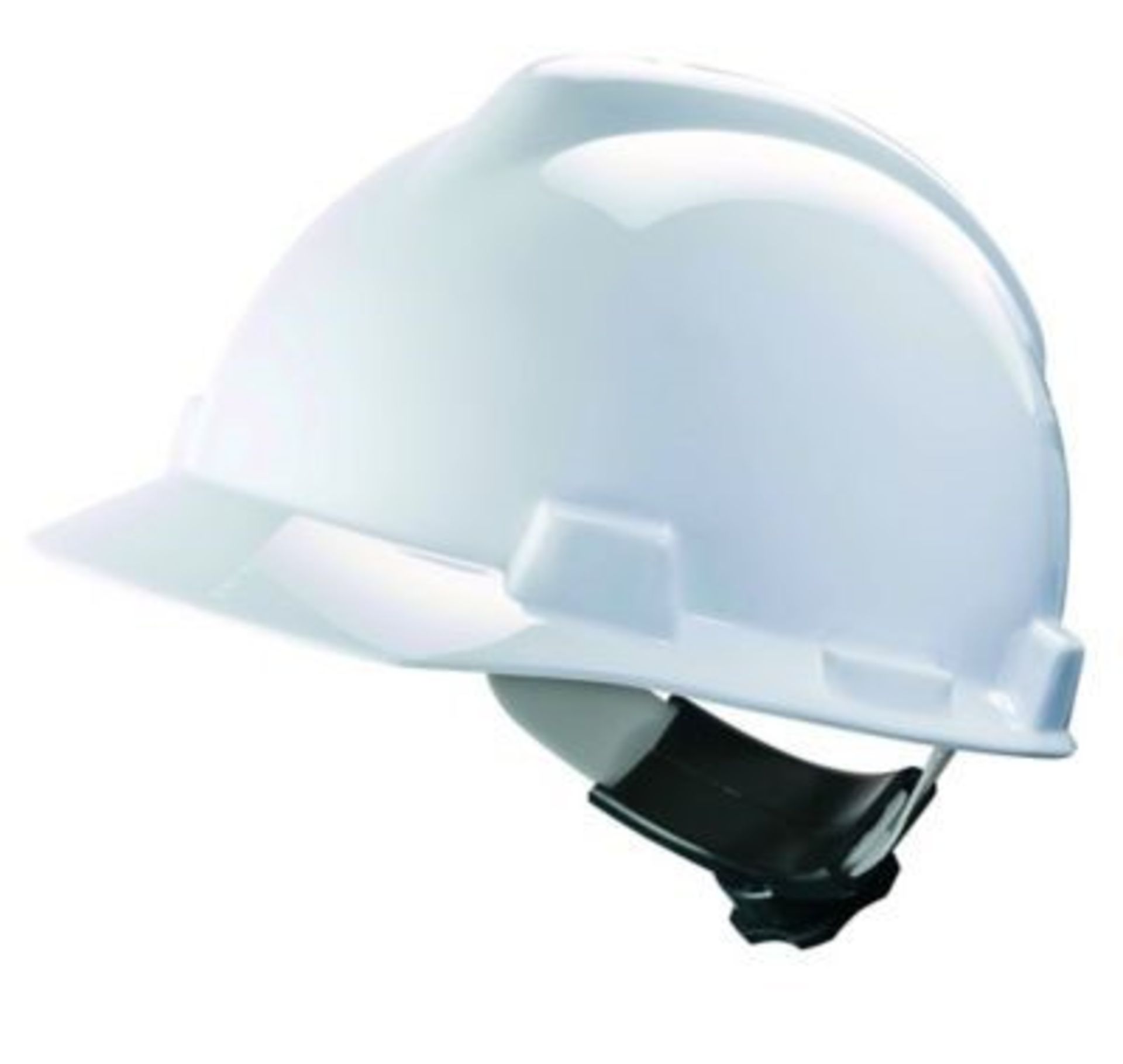 11 x V-Gard Protective Helmets With Fas-Trac Suspension And Sewn PVC Sweatband - Colour White -