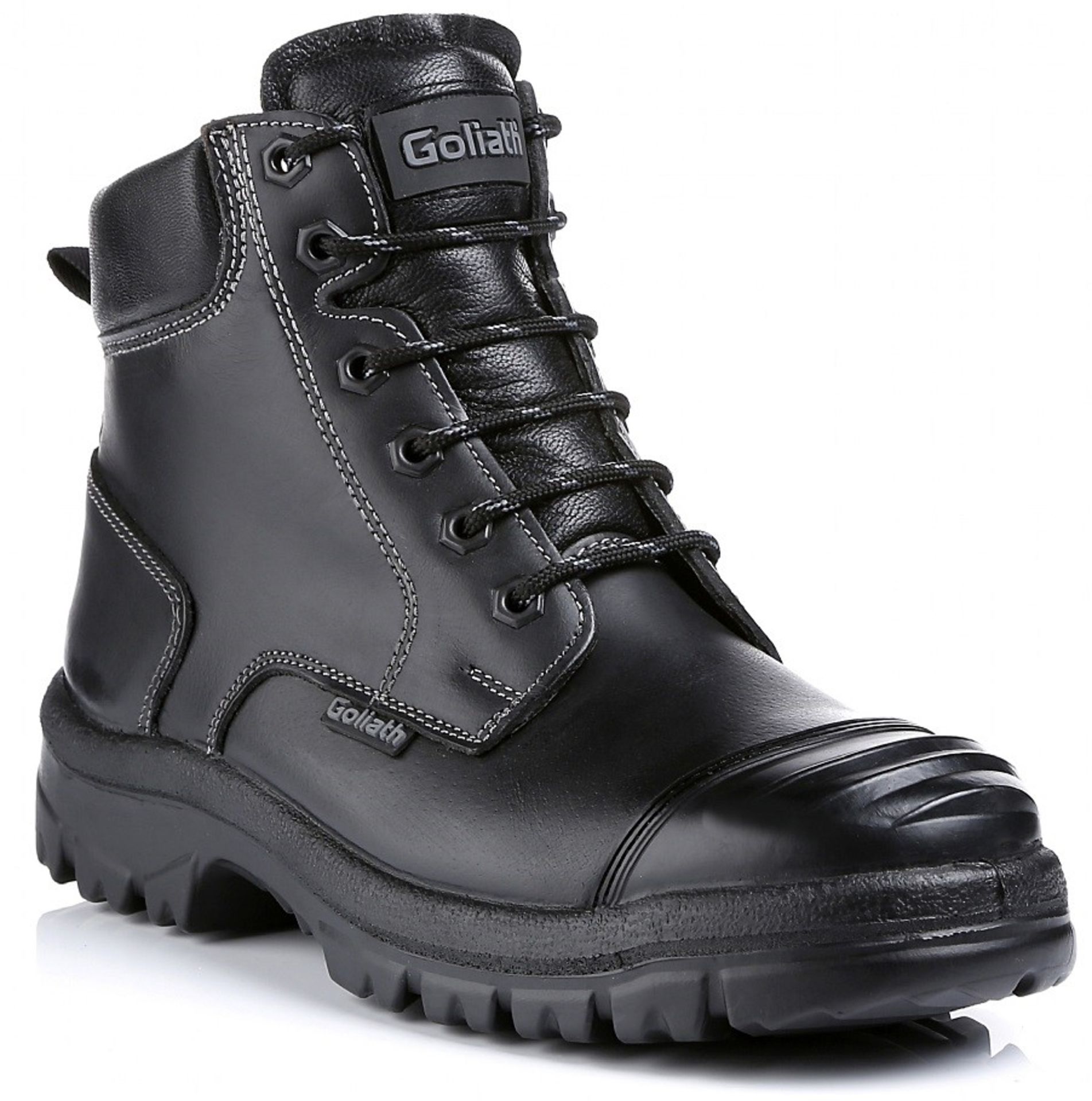 1 x Pair Of Goliath Leather Welders Safety Boots (S3 Safety Rated) - Size 11 - Features Dual Density