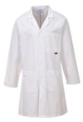 44 x Portwest Cotton Lab Coat - White - Size XXL - CL185 - Ref: PW/C851/WHT/XXL/P33 - New Stock -