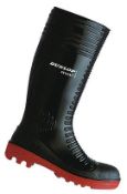 1 x Pair Of Dunlop Acifort Safety Wellingtons In Black - Size 10 - CL185 - Ref: RU/18808/10/P61 -