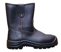 1 x Pair Of Howler "Dingo" Leather Pull-on Rigger Boot With Bump Cap - Colour: Claret - UK Size