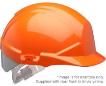 6 x Centurion Reflex Mid Peak Orange Helmet with Hi Vis Yellow Rear Flash - Conforms to EN 397 -