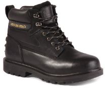 1 x Pair Of Black 6-inch Goodyear Welted Leather Safety Boots - Size 8 - CL185 - Ref: ST/SS800/8/P61