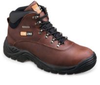 1 x Pair Of Pair Of Sterling Steel Brown Waterproof Leather Hiker Boot With Steel Midsole - Size 7 -