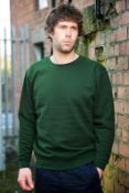 10 x Set-In Sleeve Sweatshirt - Bottle Green - Size Small - CL185 - Ref: DV/HL417/BGRN/S/P20 - New