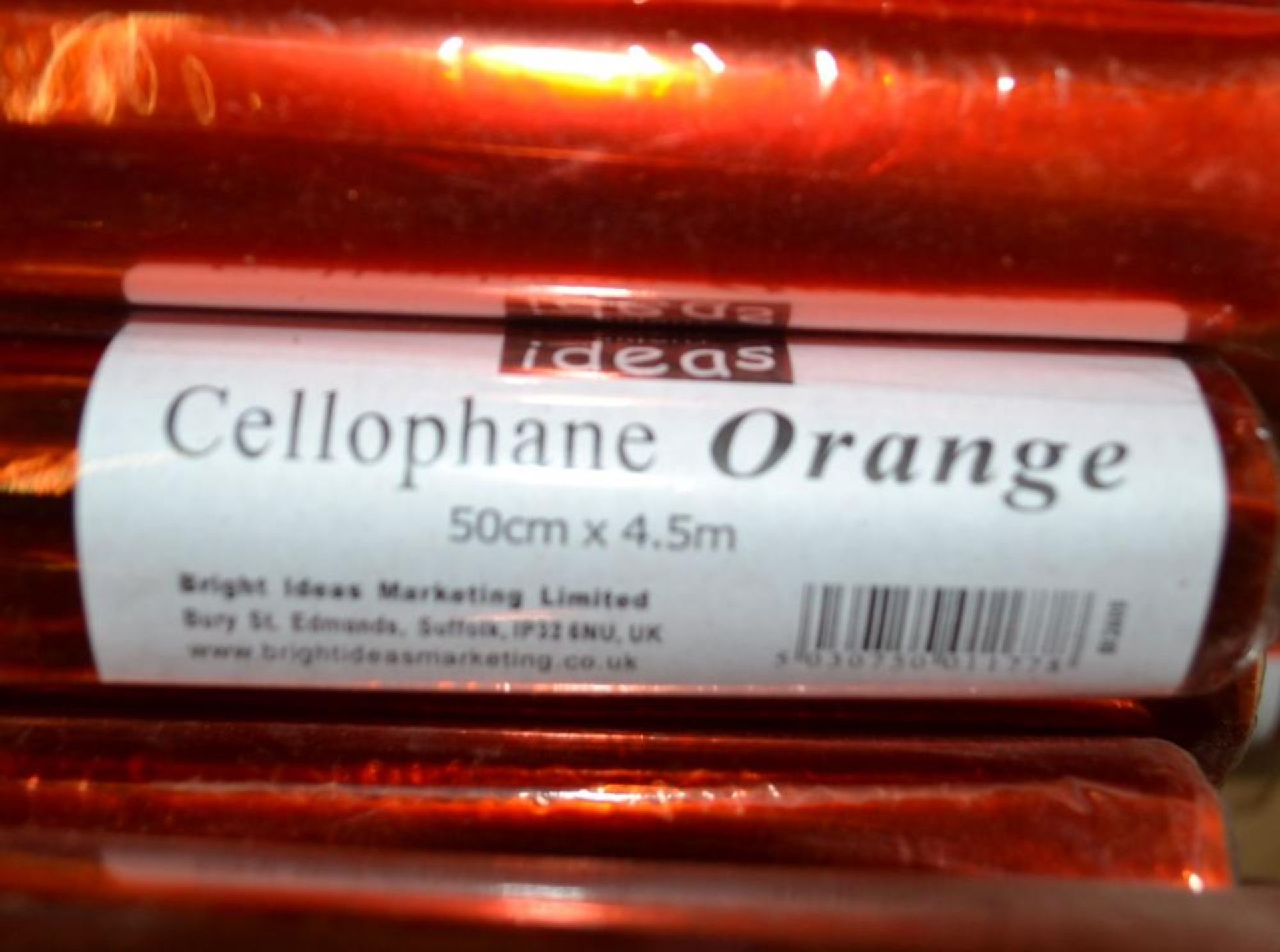 129 x Rolls of Bright Ideas Orange Cellophane - CL185 - Ref: DRT0721 - Location: Stoke-on-Trent - Image 2 of 3