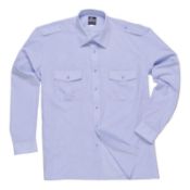 48 x Portwest Pilot Shirt Long Sleeved - Blue - Neck 18 - CL185 - Ref: PW/S102/BLU/18/P11 - New