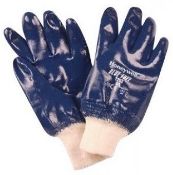 120 x Blue Safe Knit Wrist Fully Coated Work Gloves (T102) Size: 8/Medium - CL185 - Ref: NO/T102/8/