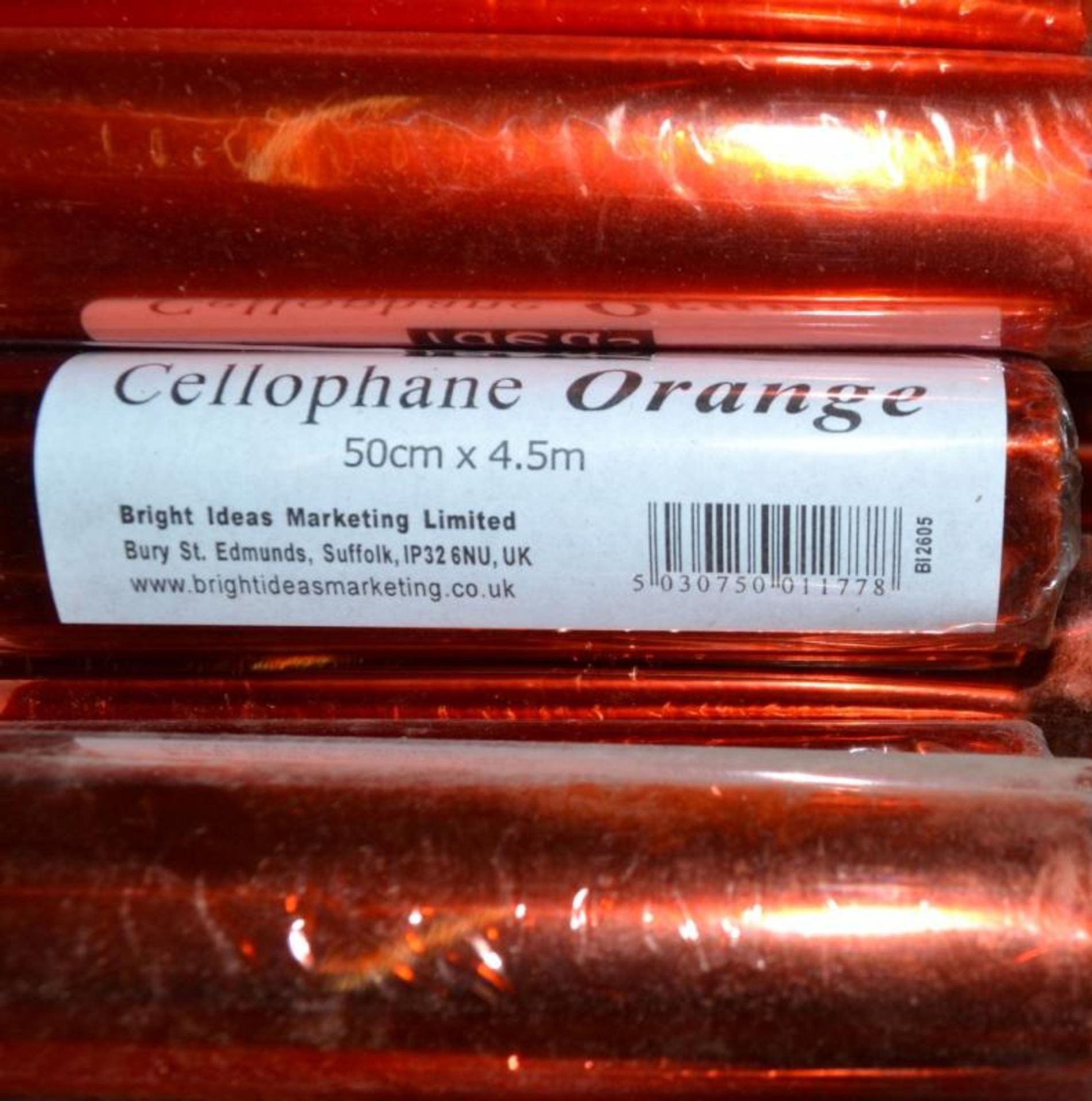 129 x Rolls of Bright Ideas Orange Cellophane - CL185 - Ref: DRT0721 - Location: Stoke-on-Trent - Image 3 of 3