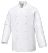 5 x Sussex Unisex Chefs Jacket In White - Size: 2XL - CL185 - Ref: PW/C836/2XL/P49 A - New Stock -