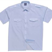 5 x Portwest Pilot Shirt Short Sleeve (Workwear) Colour: BLUE - Neck 14" - CL185 - Ref: PW/S101/