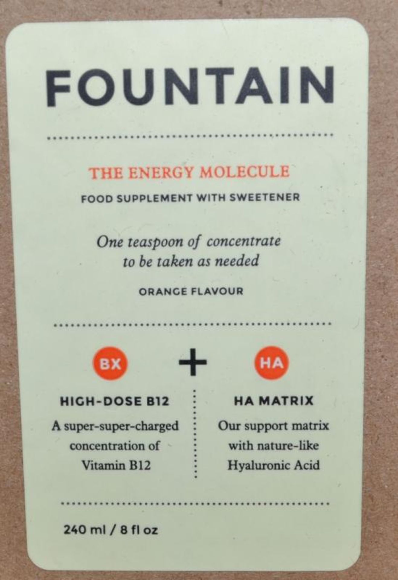 20 x 240ml Bottles of Fountain, The Energy Molecule Supplement - New & Boxed - CL185 - Ref: DRT0643 - Image 3 of 7