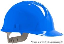 10 x JSP Safety Helmet Mk2 (Hard Hat) Std Pk Poly With Slip Ratchet - Colour: Blue - CL185 - Ref: