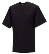 5 x Jerzees Plain Cotton Crew Neck T-Shirts (Workwear) - Colour: Black - Size 3XL - CL185 - Ref: