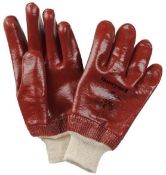 100 x Pairs Of Honeywell Redcote R20 PVC coated Oil Resistance Glove Heavy Handling - Size 8 (