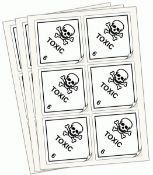 300 x Toxic 6 Hazard Warning Diamond Self Adhesive Labels - Each Label Measures 100mm x 100mm -