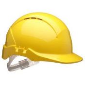 9 x Centurion Concept Safety Helmet - Standard Peak - Vented - Yellow - CL185 - Ref: CEN/S09F/YEL/