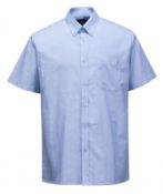1 x Portwest Oxford Short Sleeved Shirt - Blue - Size 14 - CL185 - Ref: PW/S108/BLU/14/P38 - New