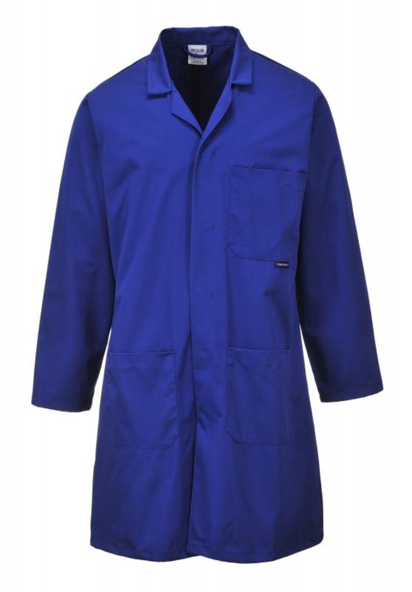 1 x Portwest Standard Mens Lab Coat - Royal Blue - Size M - CL185 - Ref: PW/2852/RYL/M/P31 - New Sto