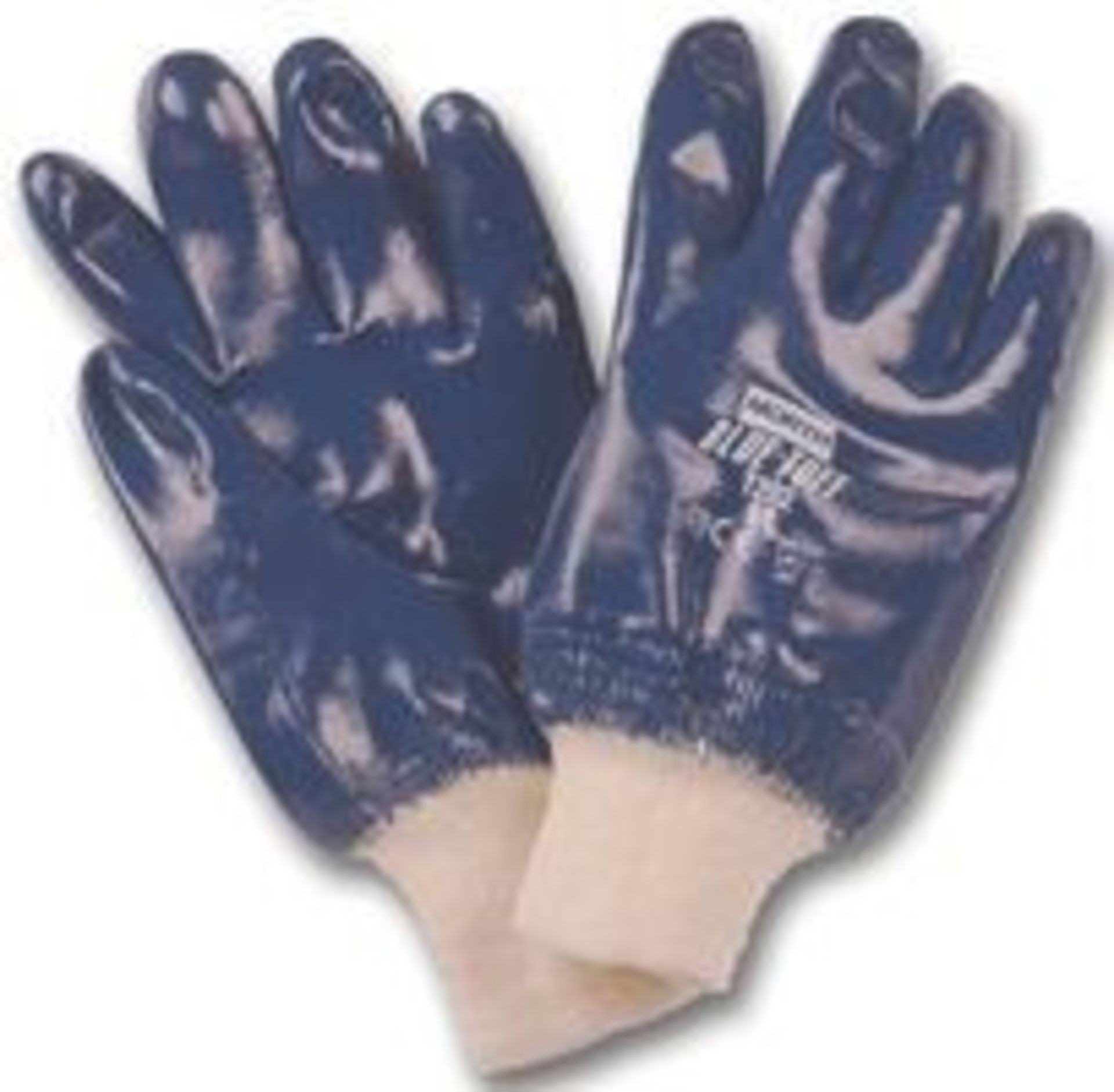 120 x Pairs Of Blue Tuff Knitt Wrist Fully Coated Work Gloves - Size: 8 / Medium - CL185 - Ref: NO/