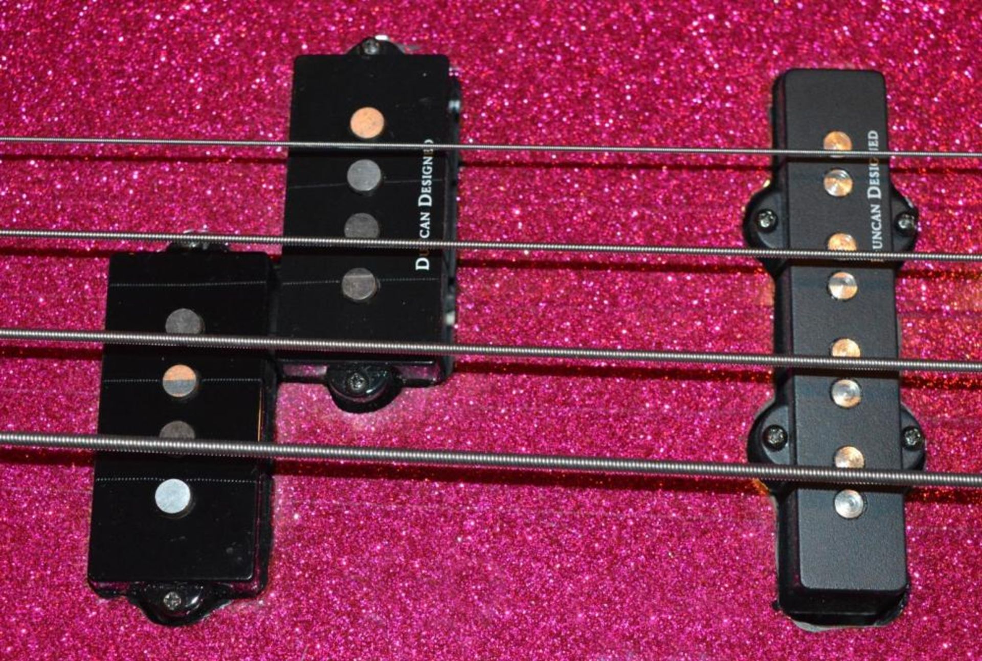 1 x Daisy Rebel Rockit Supernova Bass Guitar - Atomic Pink - 34" Scale - 22 Frets - Duncan - Image 10 of 13