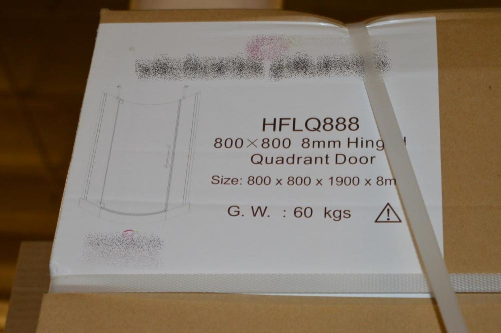 1 x Quadrant Shower Enclosure - 800x800mm - 8mm Clear Glass - Hinged Door - New Boxed Stock - - Image 3 of 3