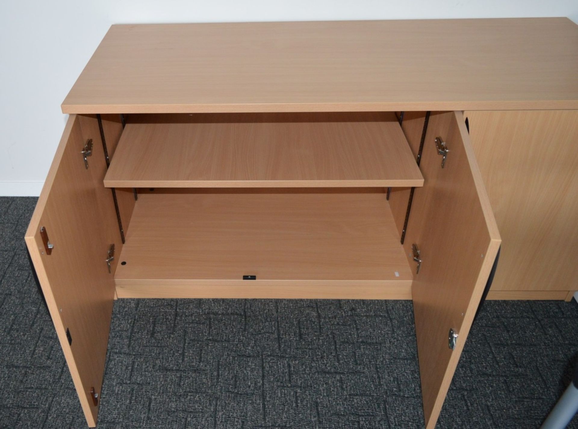 1 x Contemporary Three Door Office Cabinet With Beech Finish - CL011 - Location: Altrincham WA14 - Image 2 of 2