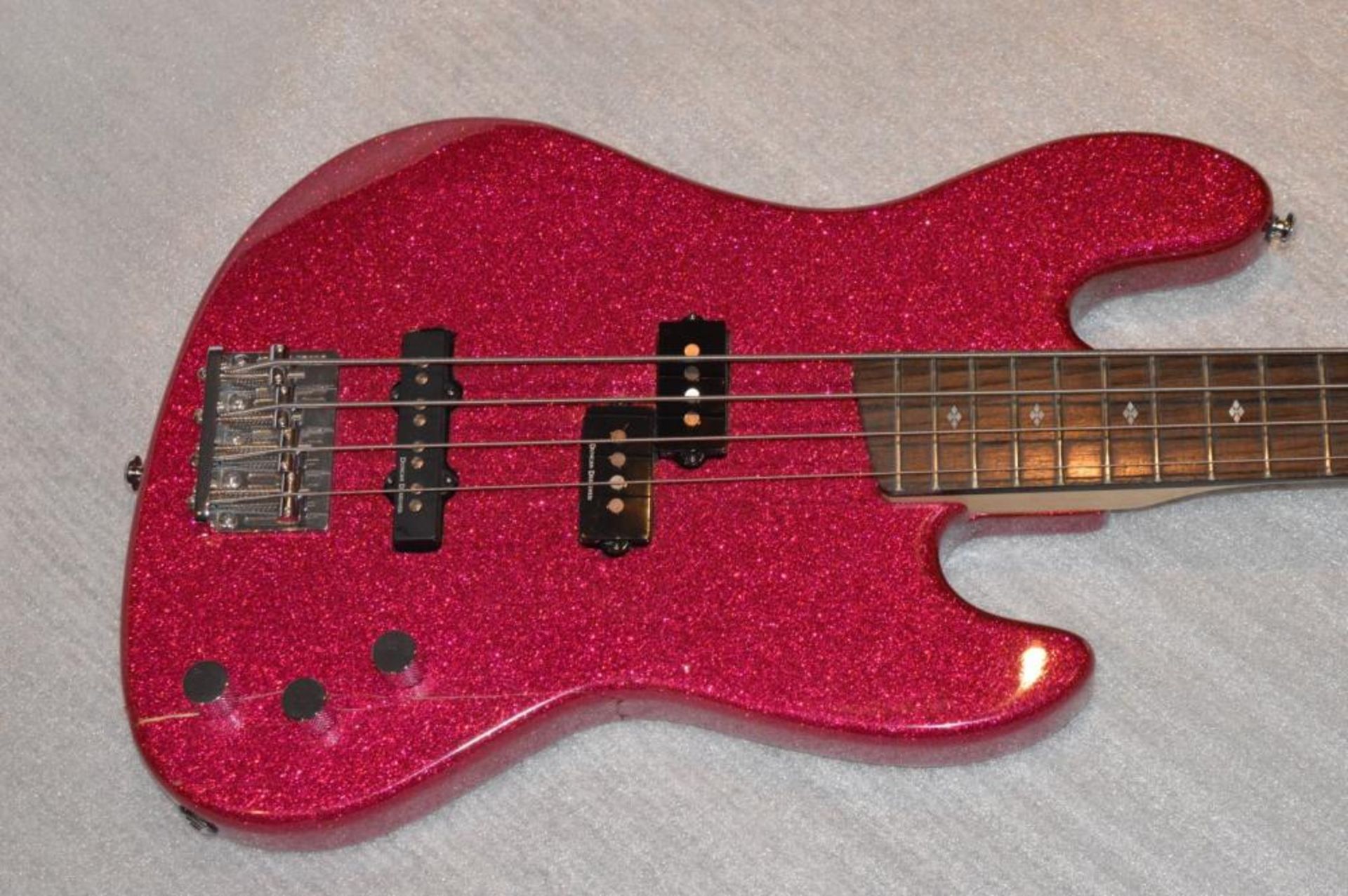 1 x Daisy Rebel Rockit Supernova Bass Guitar - Atomic Pink - 34" Scale - 22 Frets - Duncan - Image 13 of 13