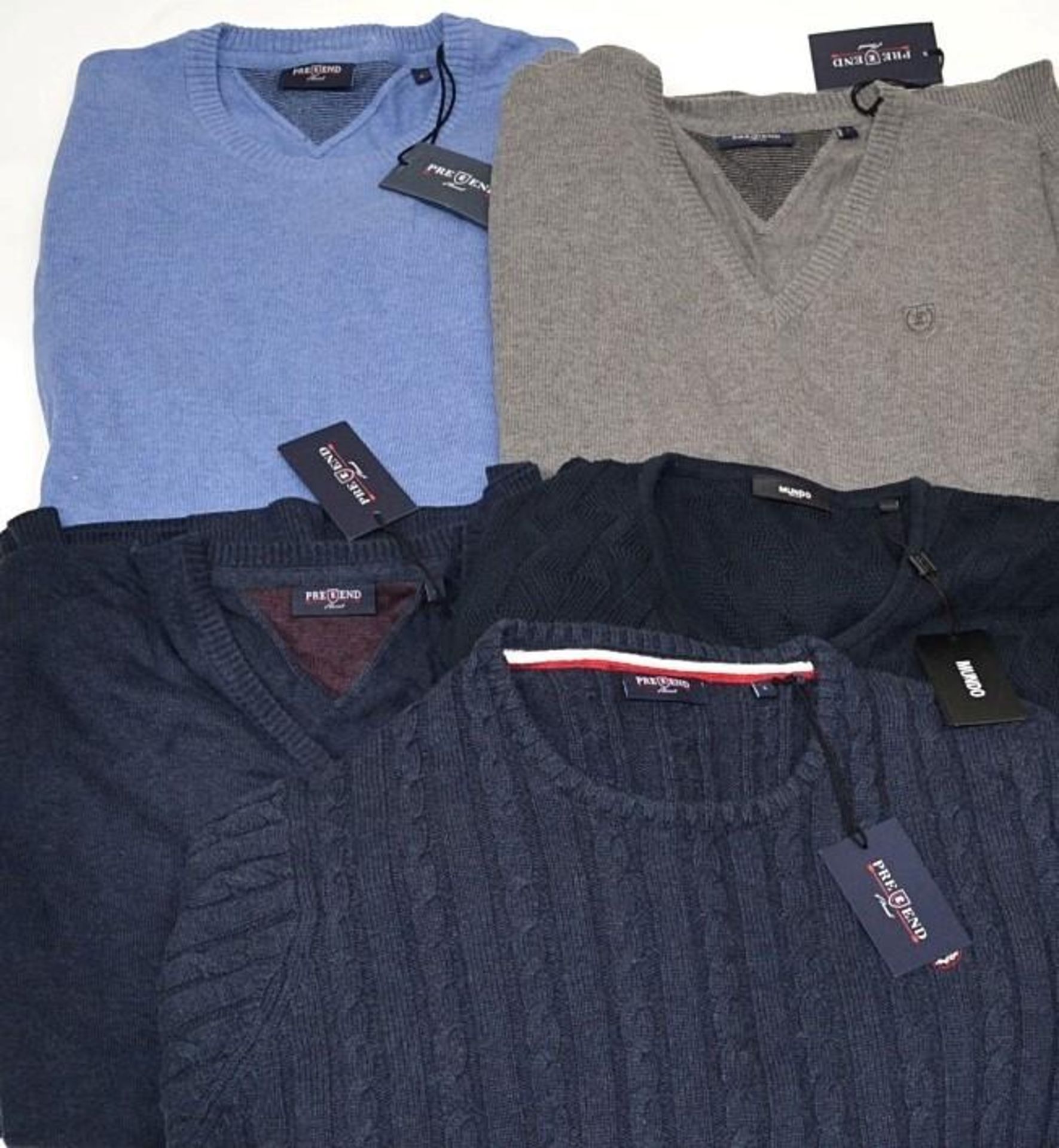 5 x Assorted Pre End Branded Mens Long Sleeve Knitware / Jumpers - New Stock With Tags - Recent - Image 2 of 4
