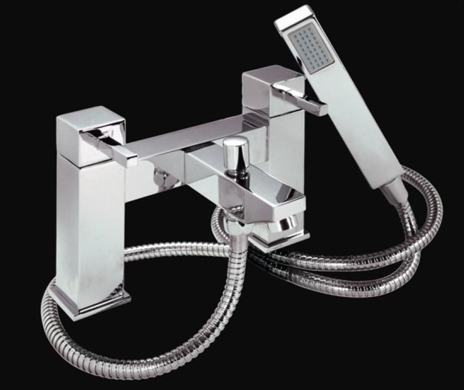 6 x Verona Deck Bath Shower Mixer Tap - Vogue Bathrooms - Modern Bath Mixer Tap in Bright Chrome