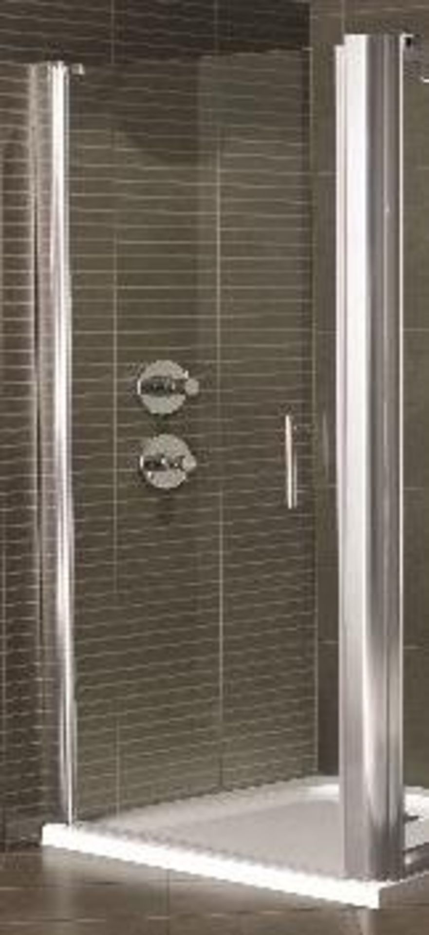 1 x Vogue Bathrooms Sulis 760mm Hinged Shower Door - 1850mm Height - 6mm Clear Glass - Chrome T