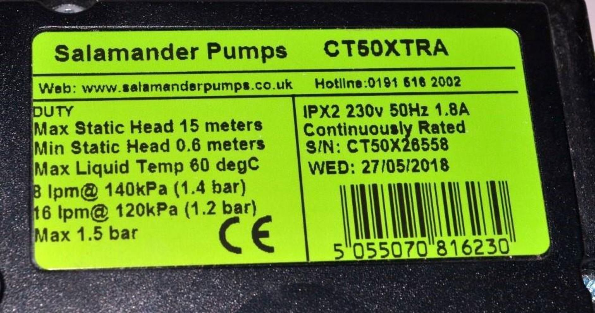 1 x Salamander Xtra CT50 Twin Shower Pump - 1.5bar - Size: 165x120x195cm - Ref: MSC069 - CL190 - - Image 4 of 9