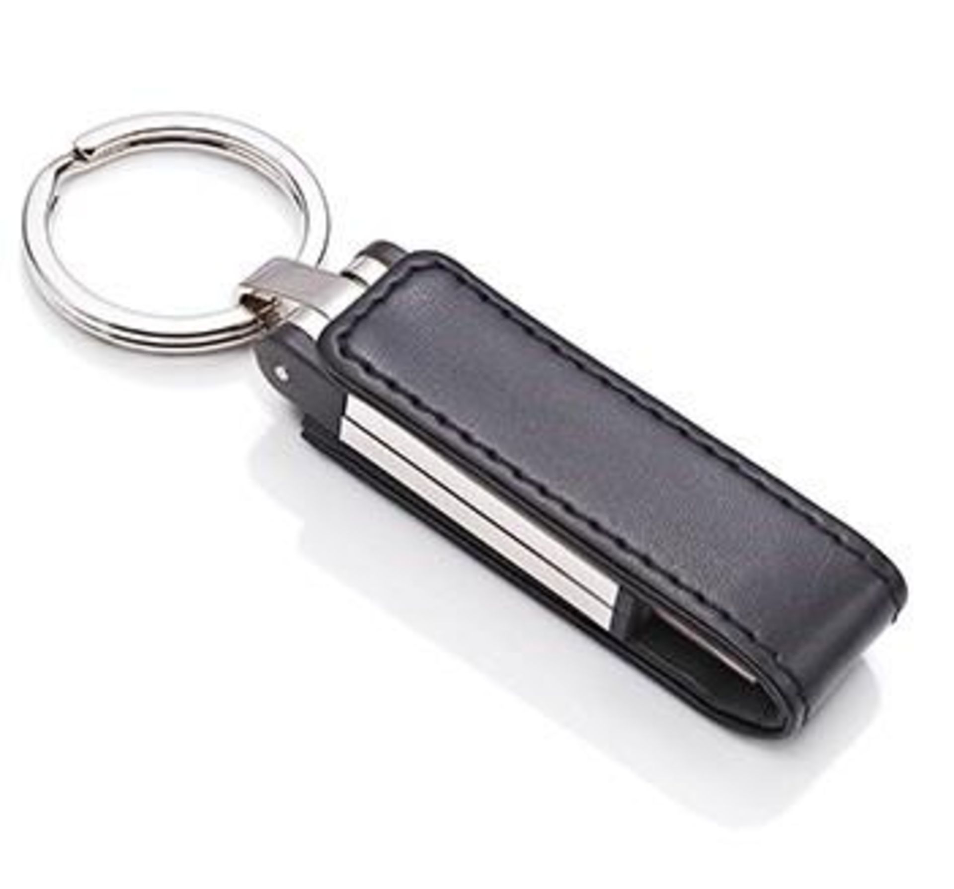 10 x ICE London Silver Plated 2GB USB Flashdrive Keyring - Features A Genuine Leather Wrap With