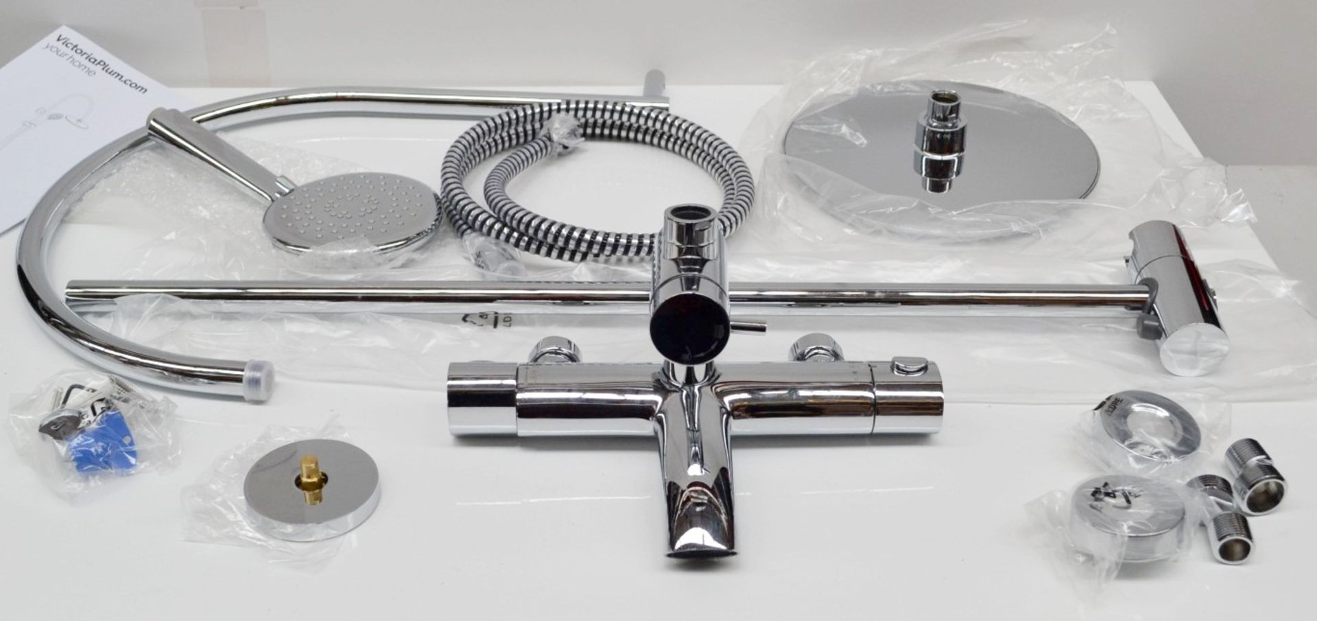 1 x OVAL Round Shower Riser System With Taps - Ref: MBI020 - CL190 - Unused Boxed Stock - - Image 2 of 11