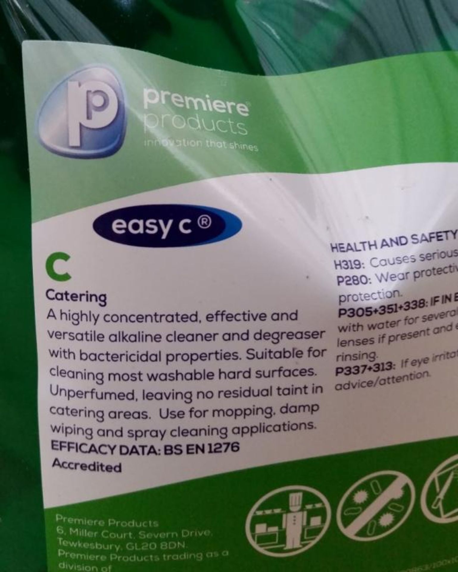 4 x Premiere 1.7 Litre Easy C (Catering) Alkaline Cleaner and Degreaser With Bacterial - Image 5 of 5