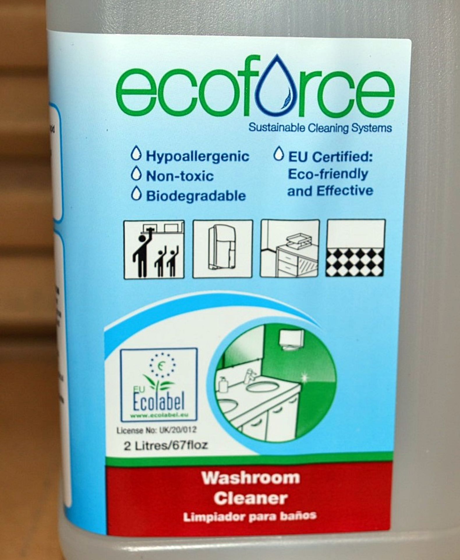 4 x 2 Litre Ecoforce Concentrated Washroom Cleaner - New & Boxed Stock - CL083 - Ref: 11605 - - Image 5 of 8