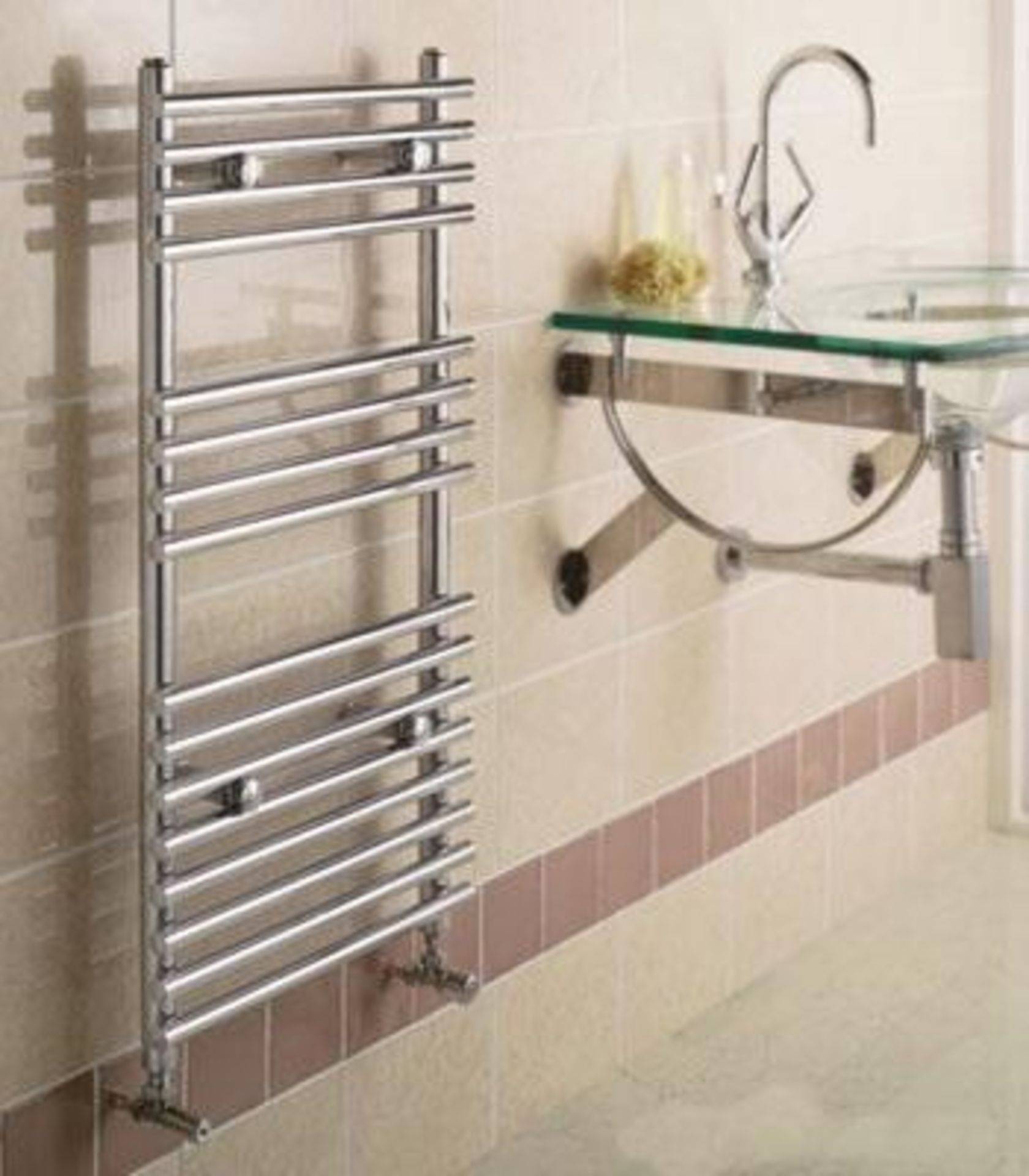 1 x Quinn Topaz Bathroom Ladder Towel Rail - Modern Tube Design With Chrome Finish - Size Height - Image 3 of 3