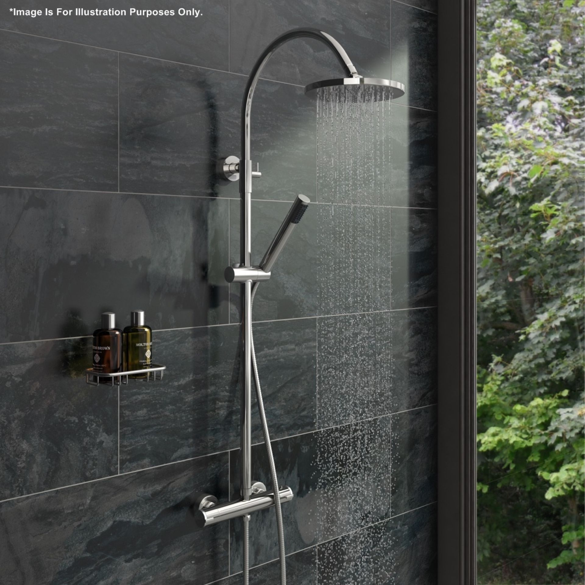1 x ARIA Round Head Thermostatic Shower Kit - Chrome - CILISS4 - Ref: MBI027 - CL190 - Location: