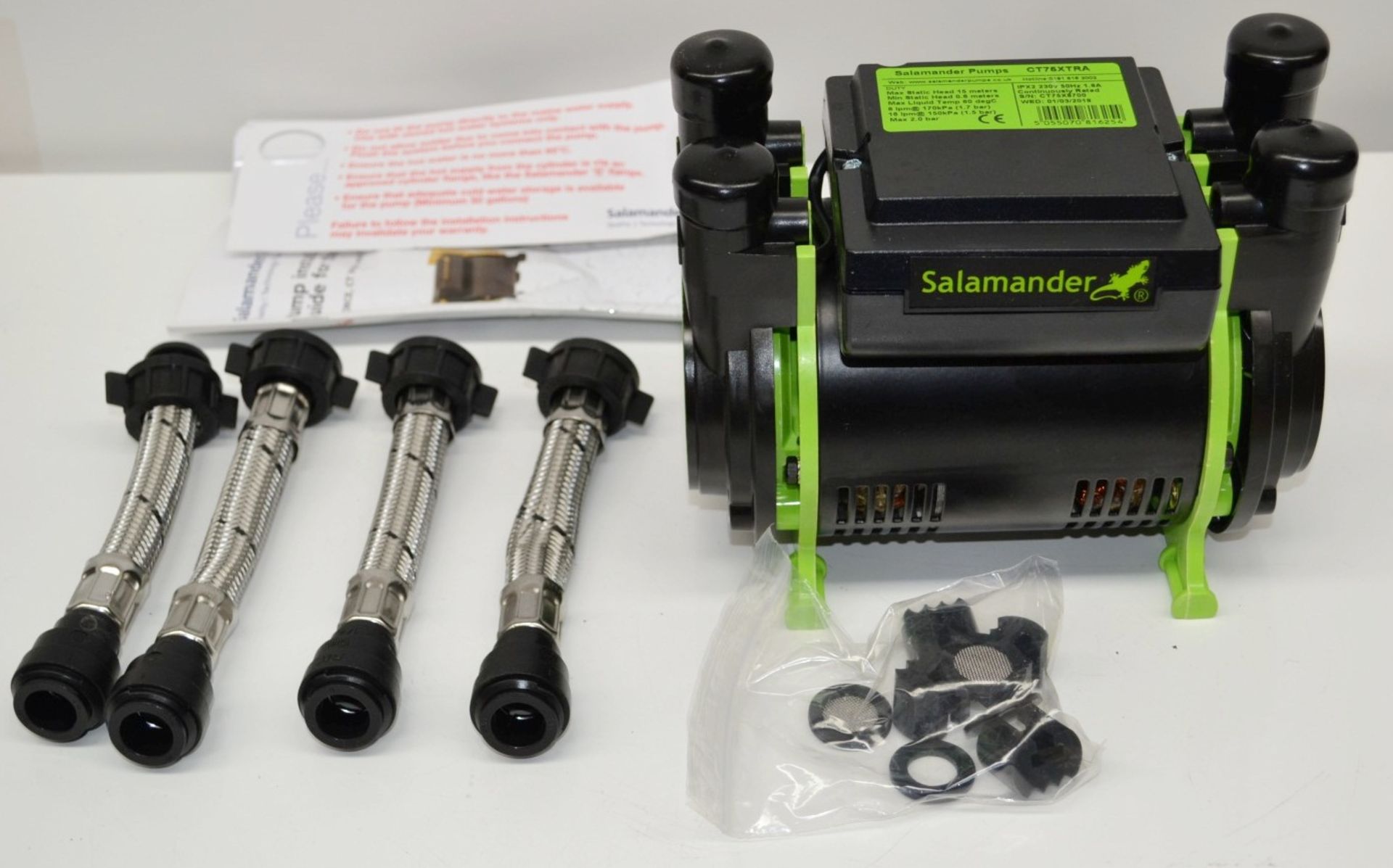 1 x Salamander CT75 Xtra 2.0 Bar Twin Positive Shower Pump - Ref: MBI017 - CL190 - Unused Boxed - Image 3 of 6
