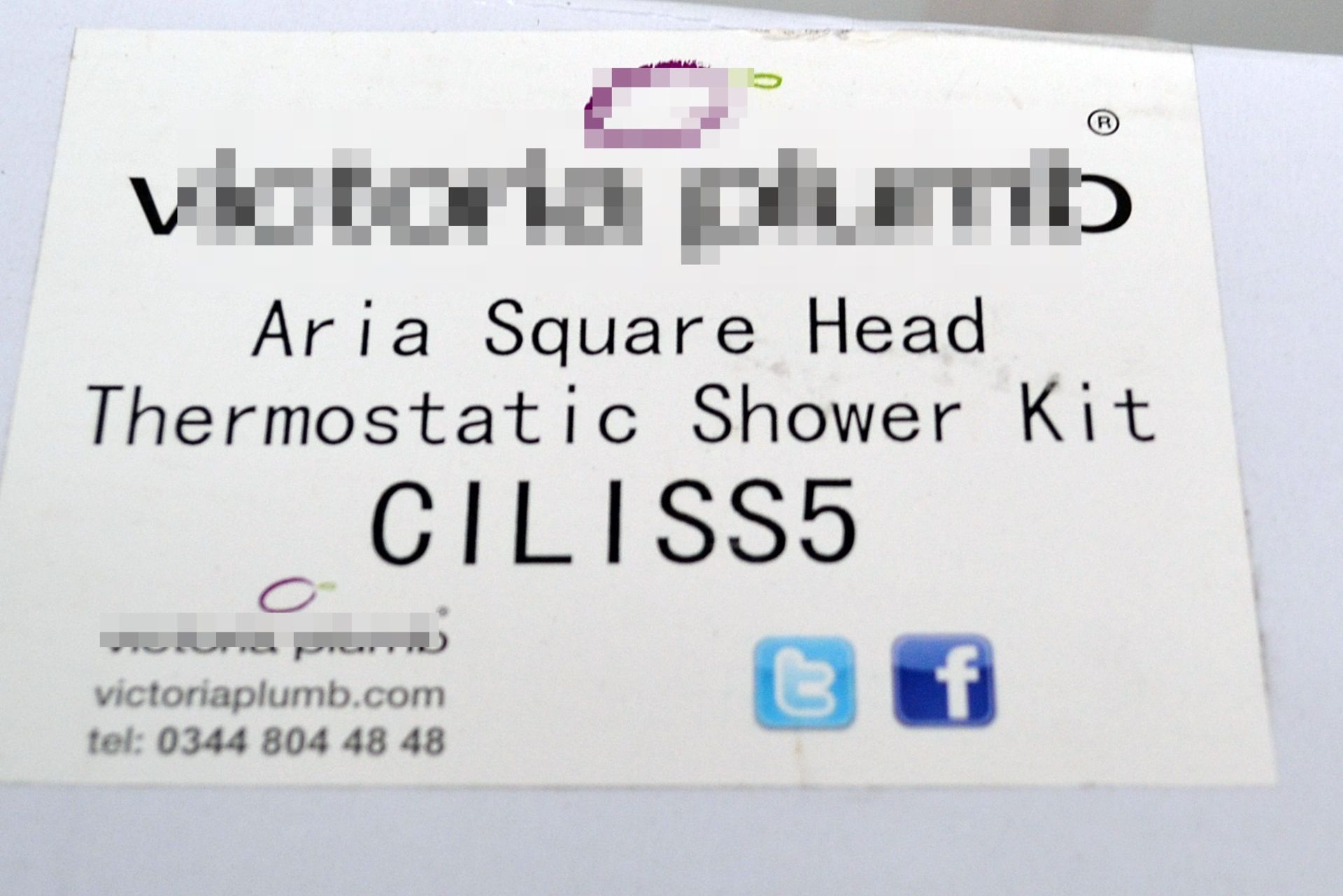 1 x ARIA Square Head Thermostatic Shower Kit - Chrome - CILISS5 - Ref: MBI003 - CL190 - Location: - Image 2 of 12